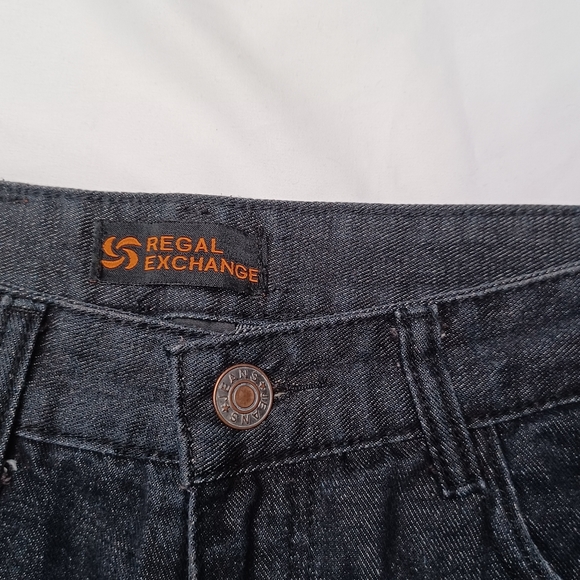 Regal Exchange Men's Size 32 Black Straight Leg Denim Moto Jean's - Picture 5 of 12